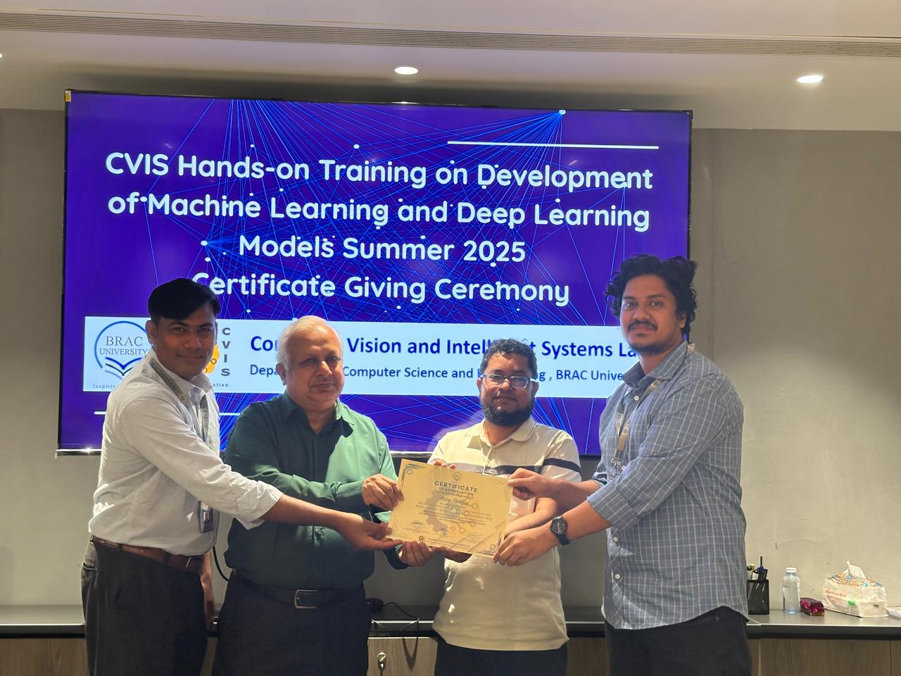 Certificate presentation at the multimodal model training